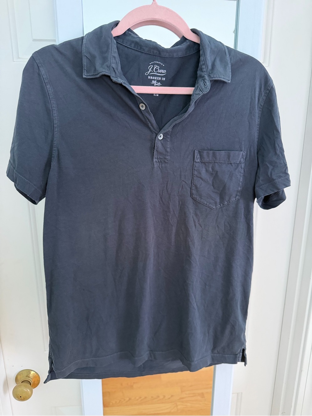 J. Crew Men’s Short Sleeve Polo in Navy Blue